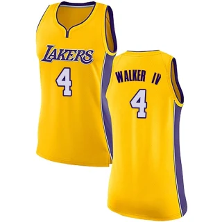 Women's Lonnie Walker IV Los Angeles Lakers Yellow Swingman Jersey - Icon Edition