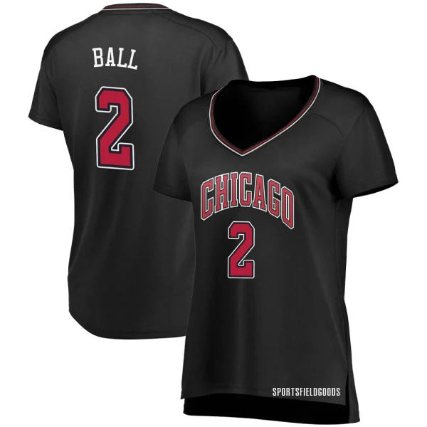 Women's Lonzo Ball Chicago Bulls Black Fast Break Jersey - Statement Edition