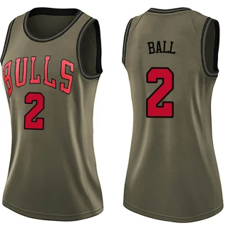 Women's Lonzo Ball Chicago Bulls Green Swingman Salute to Service Jersey