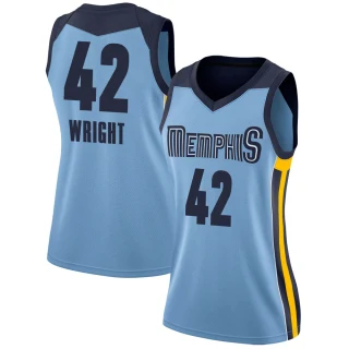 Women's Lorenzen Wright Memphis Grizzlies Light Blue Swingman Jersey - Statement Edition
