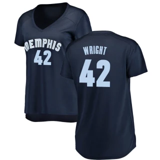Women's Lorenzen Wright Memphis Grizzlies Navy Fast Break Jersey - Icon Edition