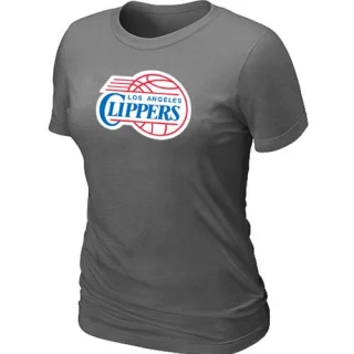 Women's Los Angeles Clippers Grey Big & Tall Primary Logo T-Shirt - Dark
