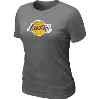 Women's Los Angeles Lakers Grey Big & Tall Primary Logo T-Shirt - Dark