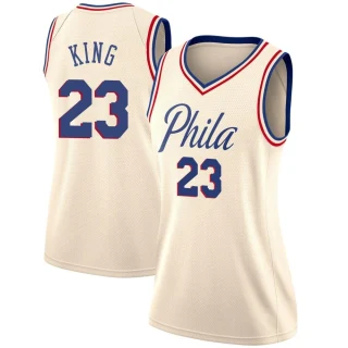 Women's Louis King Philadelphia 76ers Cream Swingman Jersey - City Edition
