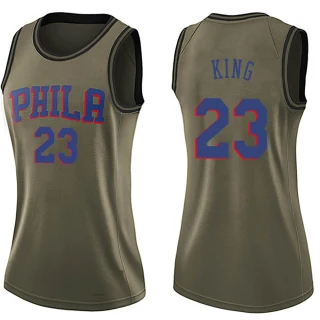 Women's Louis King Philadelphia 76ers Green Swingman Salute to Service Jersey