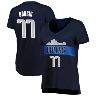 Women's Luka Doncic Dallas Mavericks Navy Fast Break Jersey - Statement Edition