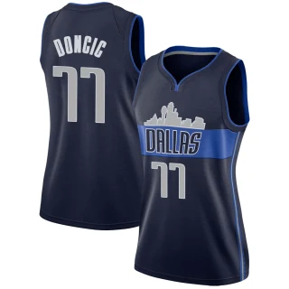 Women's Luka Doncic Dallas Mavericks Navy Swingman Jersey - Statement Edition