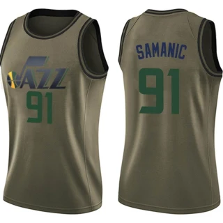 Women's Luka Samanic Utah Jazz Green Swingman Salute to Service Jersey