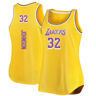 Women's Magic Johnson Los Angeles Lakers Gold Fast Break Movement Tank Jersey - Icon Edition