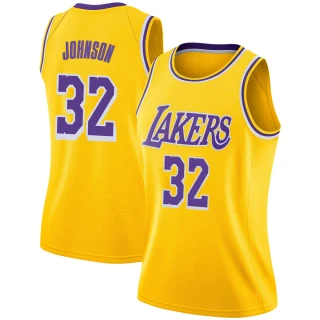 Women's Magic Johnson Los Angeles Lakers Gold Swingman 2018/19 Jersey - Icon Edition