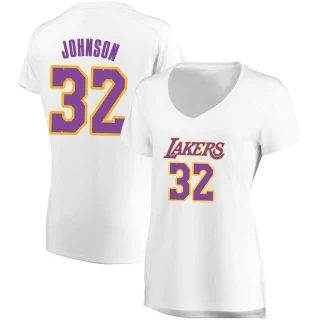 Women's Magic Johnson Los Angeles Lakers White Fast Break Jersey - Association Edition