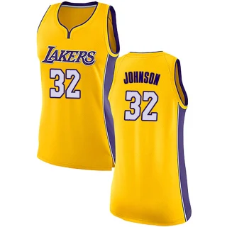 Women's Magic Johnson Los Angeles Lakers Yellow Swingman Jersey - Icon Edition