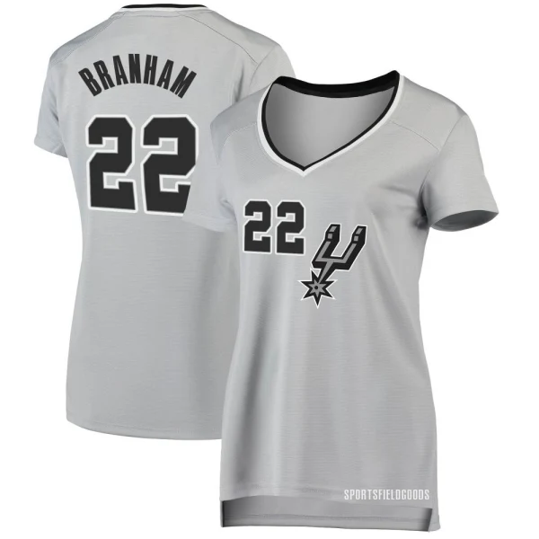 Women's Malaki Branham San Antonio Spurs Fast Break Silver Jersey - Statement Edition