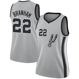 Women's Malaki Branham San Antonio Spurs Swingman Silver Jersey - Statement Edition