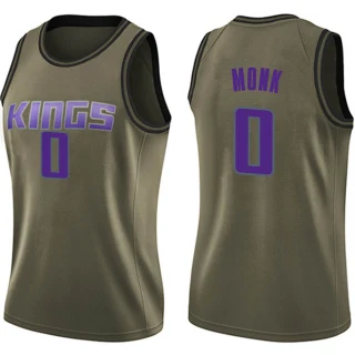 Women's Malik Monk Sacramento Kings Green Swingman Salute to Service Jersey