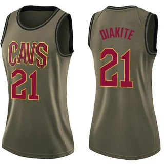 Women's Mamadi Diakite Cleveland Cavaliers Green Swingman Salute to Service Jersey