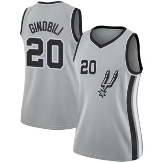 Women's Manu Ginobili San Antonio Spurs Swingman Silver Jersey - Statement Edition