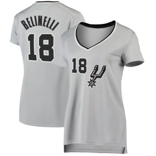 Women's Marco Belinelli San Antonio Spurs Fast Break Silver Jersey - Statement Edition