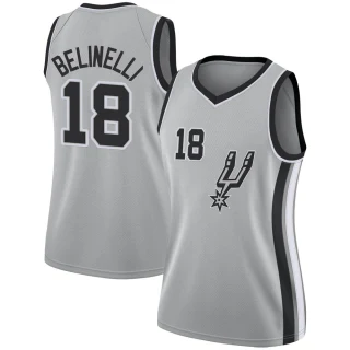 Women's Marco Belinelli San Antonio Spurs Swingman Silver Jersey - Statement Edition