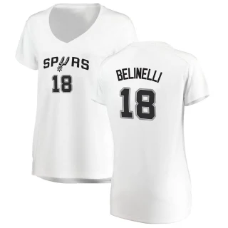 Women's Marco Belinelli San Antonio Spurs White Fast Break Jersey - Association Edition