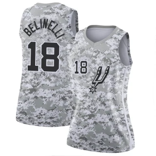 Women's Marco Belinelli San Antonio Spurs White Swingman 2018/19 Jersey - Earned Edition