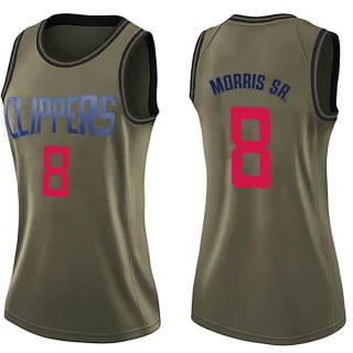Women's Marcus Morris Sr. Los Angeles Clippers Green Swingman Salute to Service Jersey