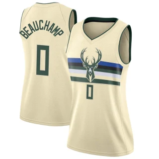 Women's MarJon Beauchamp Milwaukee Bucks Cream Swingman Jersey - City Edition