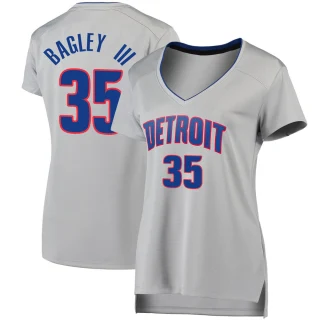 Women's Marvin Bagley III Detroit Pistons Fast Break Silver Jersey - Statement Edition