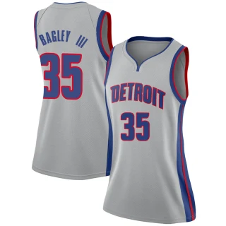 Women's Marvin Bagley III Detroit Pistons Swingman Silver Jersey - Statement Edition
