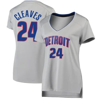 Women's Mateen Cleaves Detroit Pistons Fast Break Silver Jersey - Statement Edition