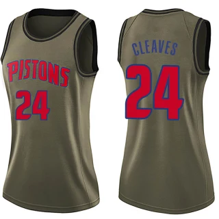 Women's Mateen Cleaves Detroit Pistons Green Swingman Salute to Service Jersey