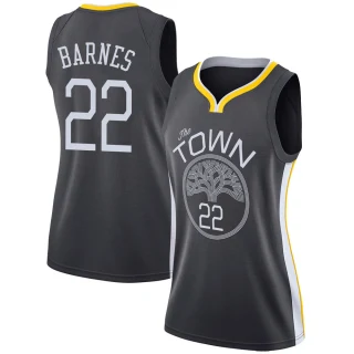 Women's Matt Barnes Golden State Warriors Gold Swingman Black Jersey - Statement Edition1