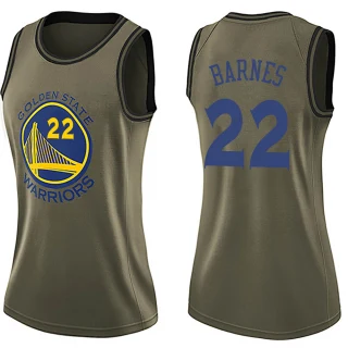 Women's Matt Barnes Golden State Warriors Gold Swingman Green Salute to Service Jersey
