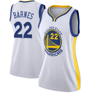 Women's Matt Barnes Golden State Warriors Gold Swingman White Jersey - Association Edition
