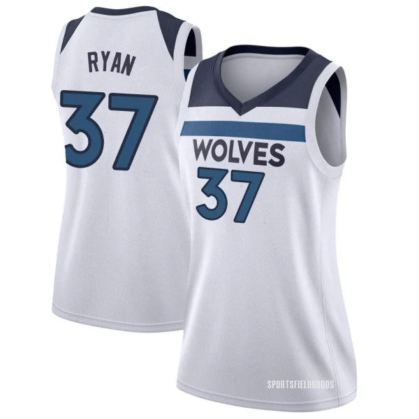 Women's Matt Ryan Minnesota Timberwolves White Swingman Jersey - Association Edition
