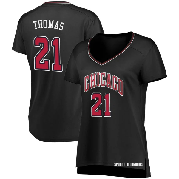 Women's Matt Thomas Chicago Bulls Black Fast Break Jersey - Statement Edition