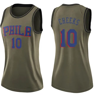 Women's Maurice Cheeks Philadelphia 76ers Green Swingman Salute to Service Jersey