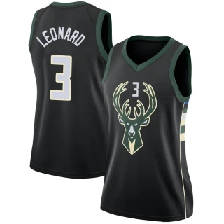 Women's Meyers Leonard Milwaukee Bucks Black Swingman Jersey - Statement Edition