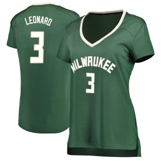 Women's Meyers Leonard Milwaukee Bucks Green Fast Break Jersey - Icon Edition