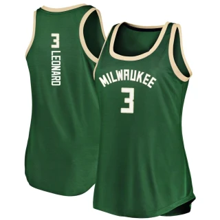 Women's Meyers Leonard Milwaukee Bucks Green Fast Break Tank Jersey - Icon Edition