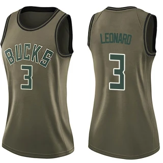 Women's Meyers Leonard Milwaukee Bucks Green Swingman Salute to Service Jersey