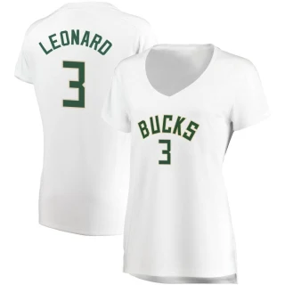 Women's Meyers Leonard Milwaukee Bucks White Fast Break Jersey - Association Edition