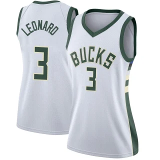 Women's Meyers Leonard Milwaukee Bucks White Swingman Jersey - Association Edition