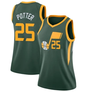 Women's Micah Potter Utah Jazz Green Swingman 2018/19 Jersey - City Edition