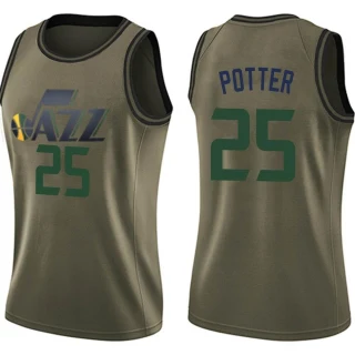 Women's Micah Potter Utah Jazz Green Swingman Salute to Service Jersey
