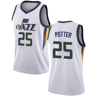 Women's Micah Potter Utah Jazz White Swingman Jersey - Association Edition