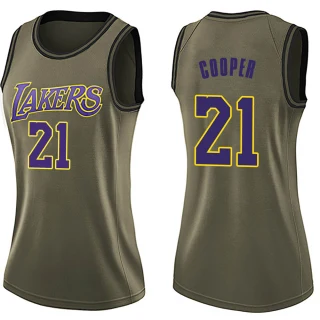 Women's Michael Cooper Los Angeles Lakers Green Swingman Salute to Service Jersey