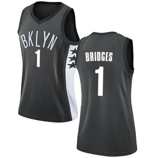 Women's Mikal Bridges Brooklyn Nets Gray Swingman Jersey - Statement Edition