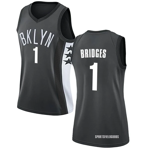 Women's Mikal Bridges Brooklyn Nets Gray Swingman Jersey - Statement Edition