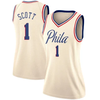 Women's Mike Scott Philadelphia 76ers Cream Swingman Jersey - City Edition